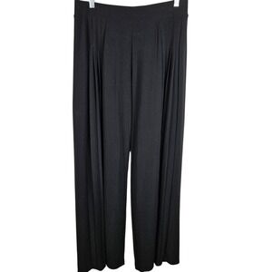White‎ House Black Market WHBM Wide Leg Pleated Black Pants Women's Size S